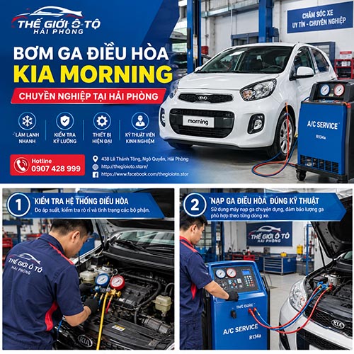 Bơm ga điều hòa Kia Morning