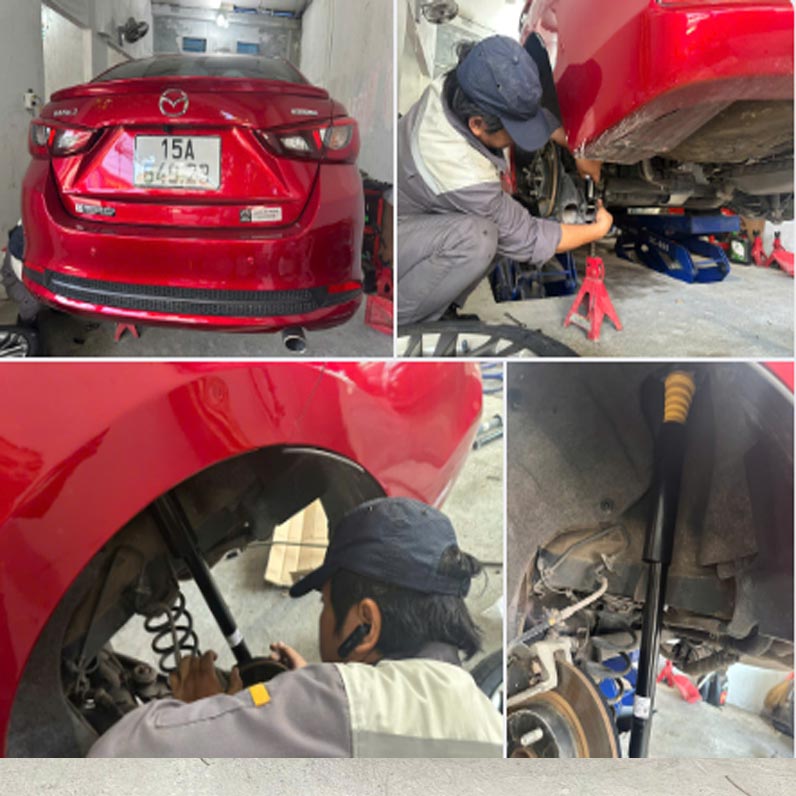 Thay giảm xóc cho xe Mazda 2