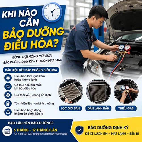 Bảo dưỡng điều hòa ô tô Hải Phòng