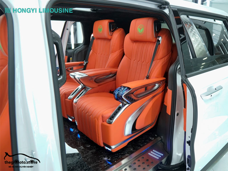 Đổi màu nội thất cam Hermes với ghế Limousine Cho Kia Carnival