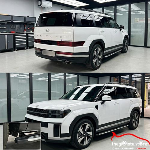 Lắp bậc bước chân xe Santafe