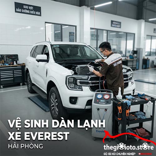 Vệ sinh dàn lạnh cho xe Everest